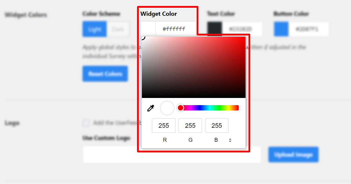 color picker for widget color