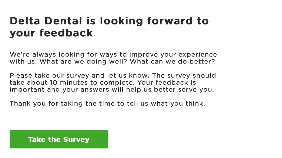 customer feedback examples - Delta Dental