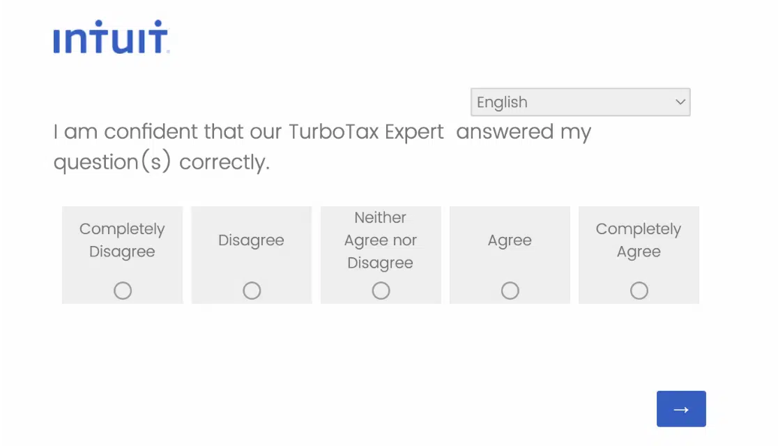 customer satisfaction survey examples - TurboTax