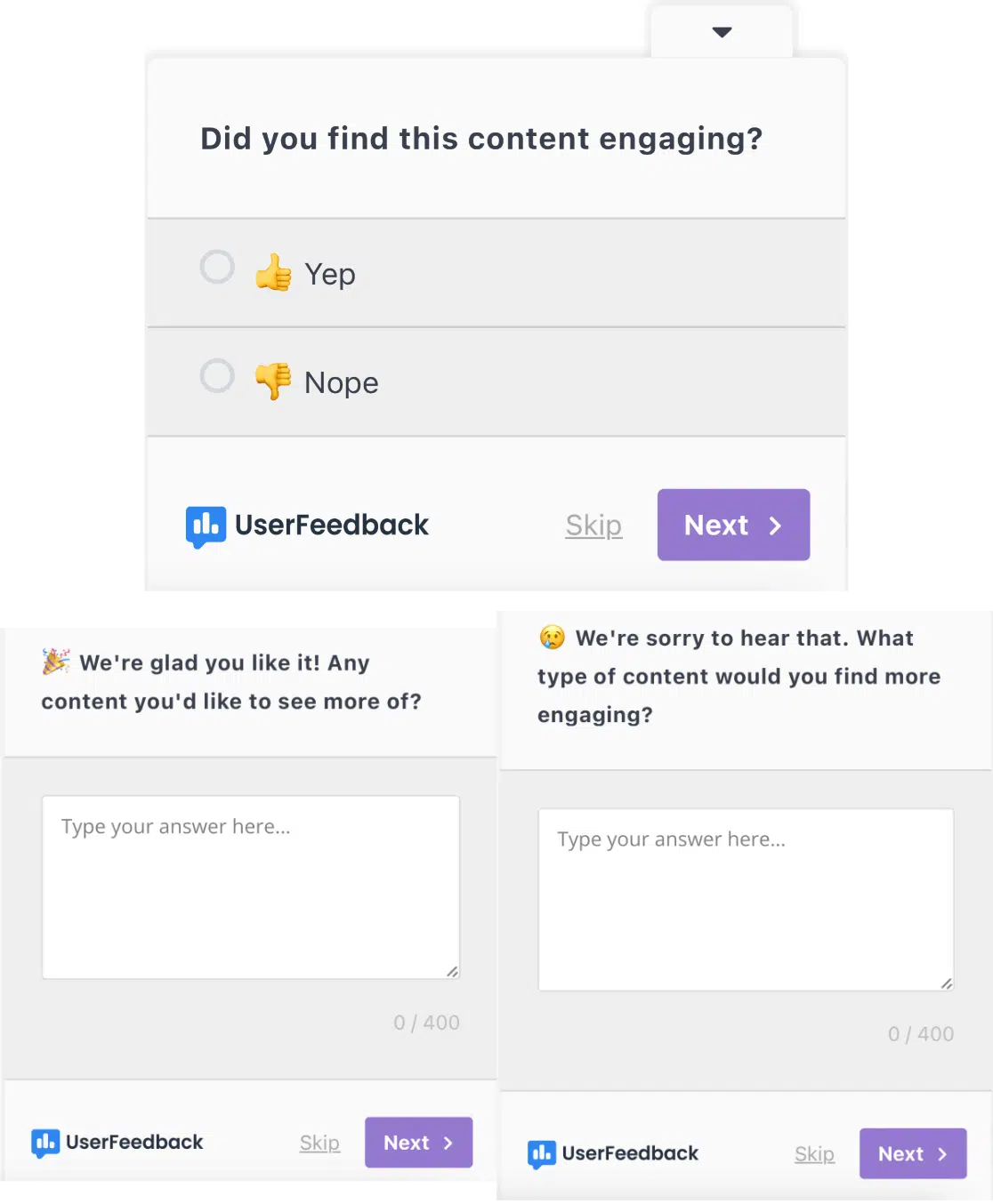 customer survey question - engaging content