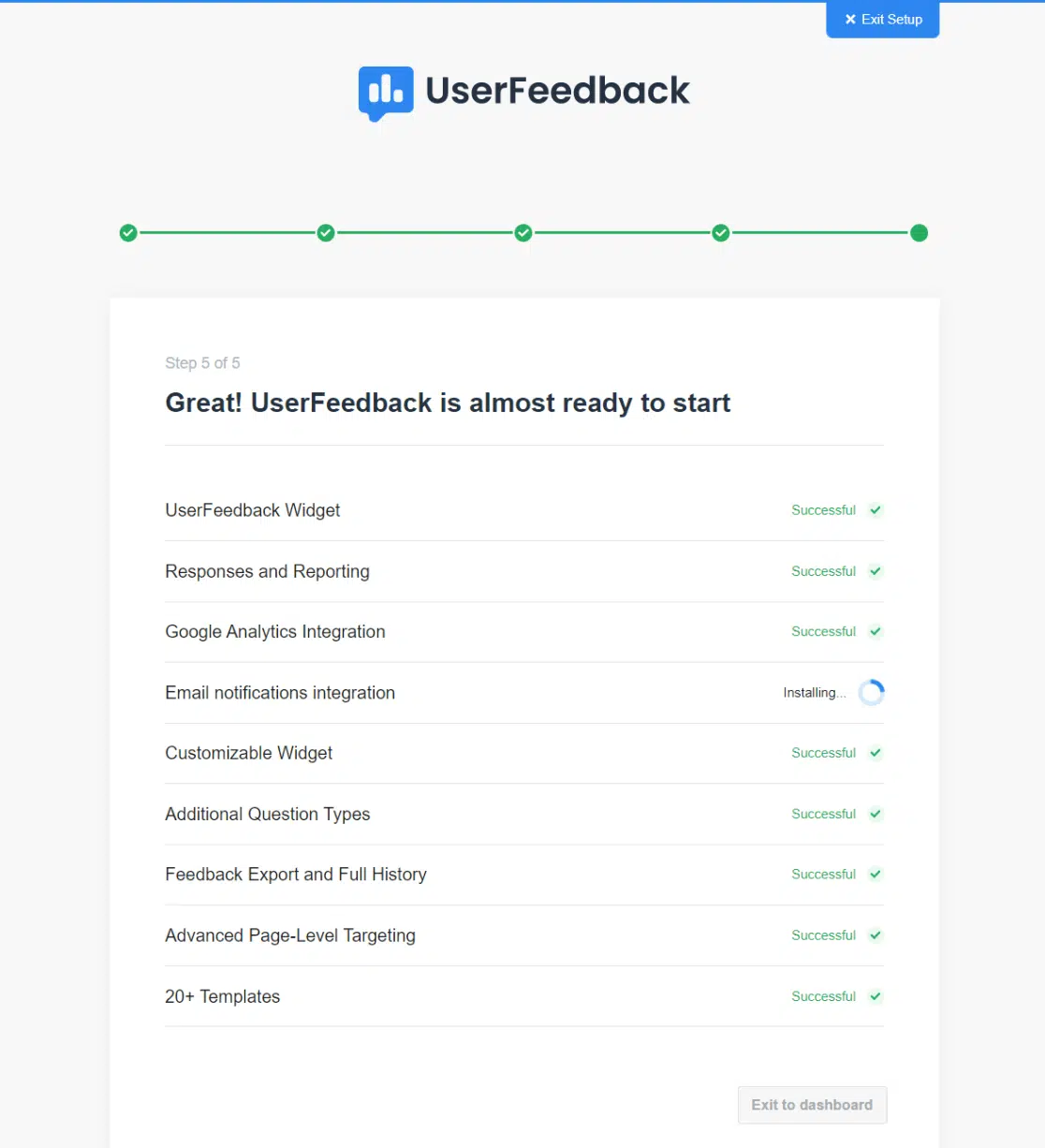 Publish UserFeedback survey