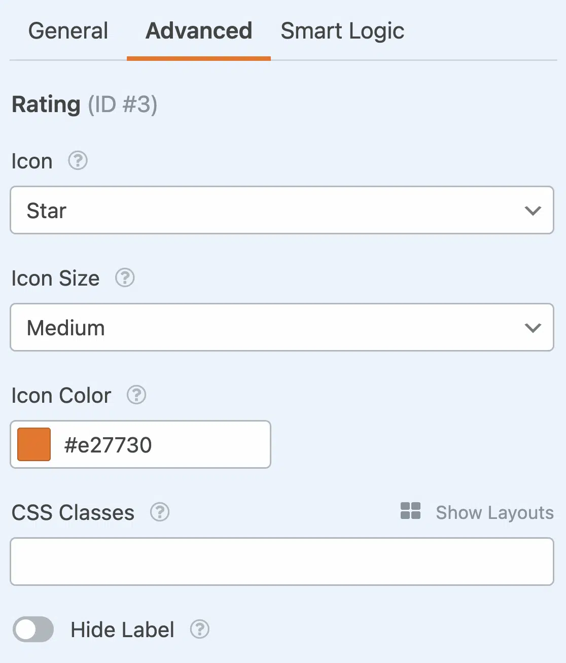 advaced tab wpforms