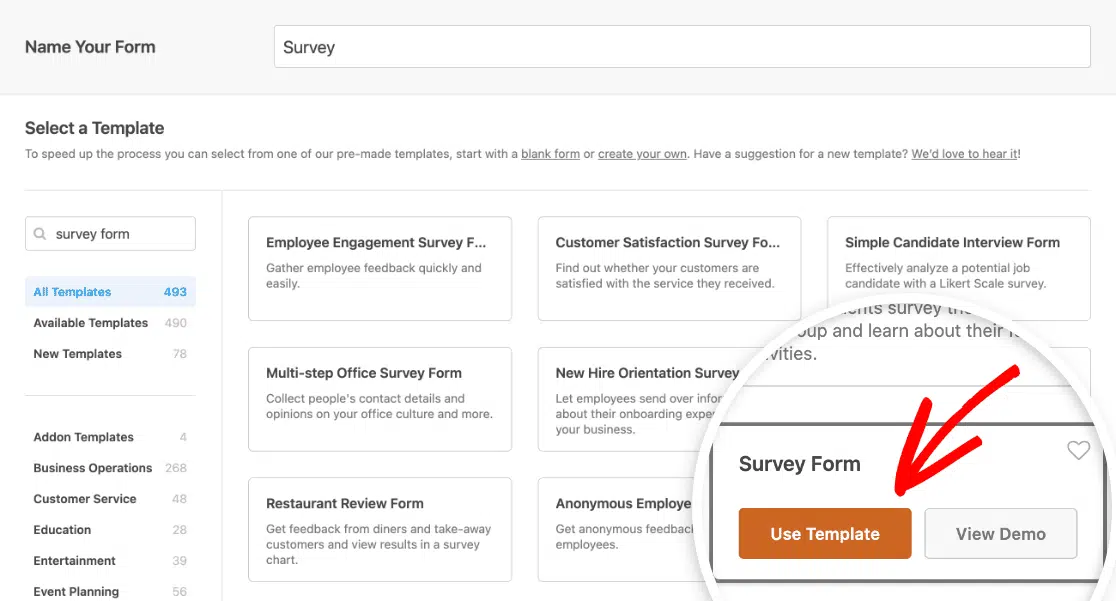 survey in wordpress - survey template wpforms