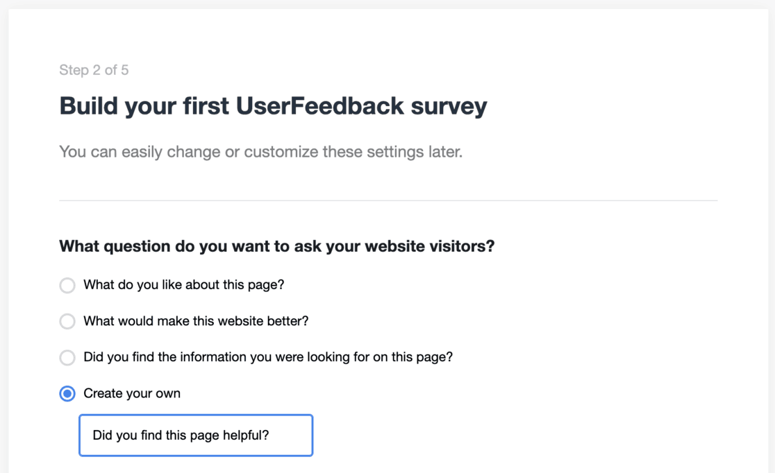 Create did you find this page helpful survey - uf