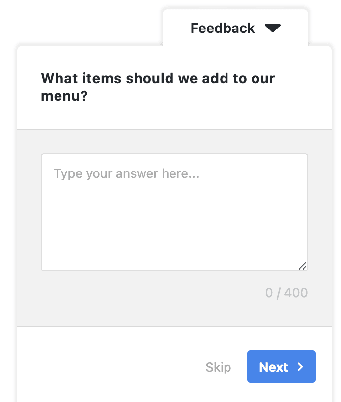 Restaurant Menu Survey Template UF