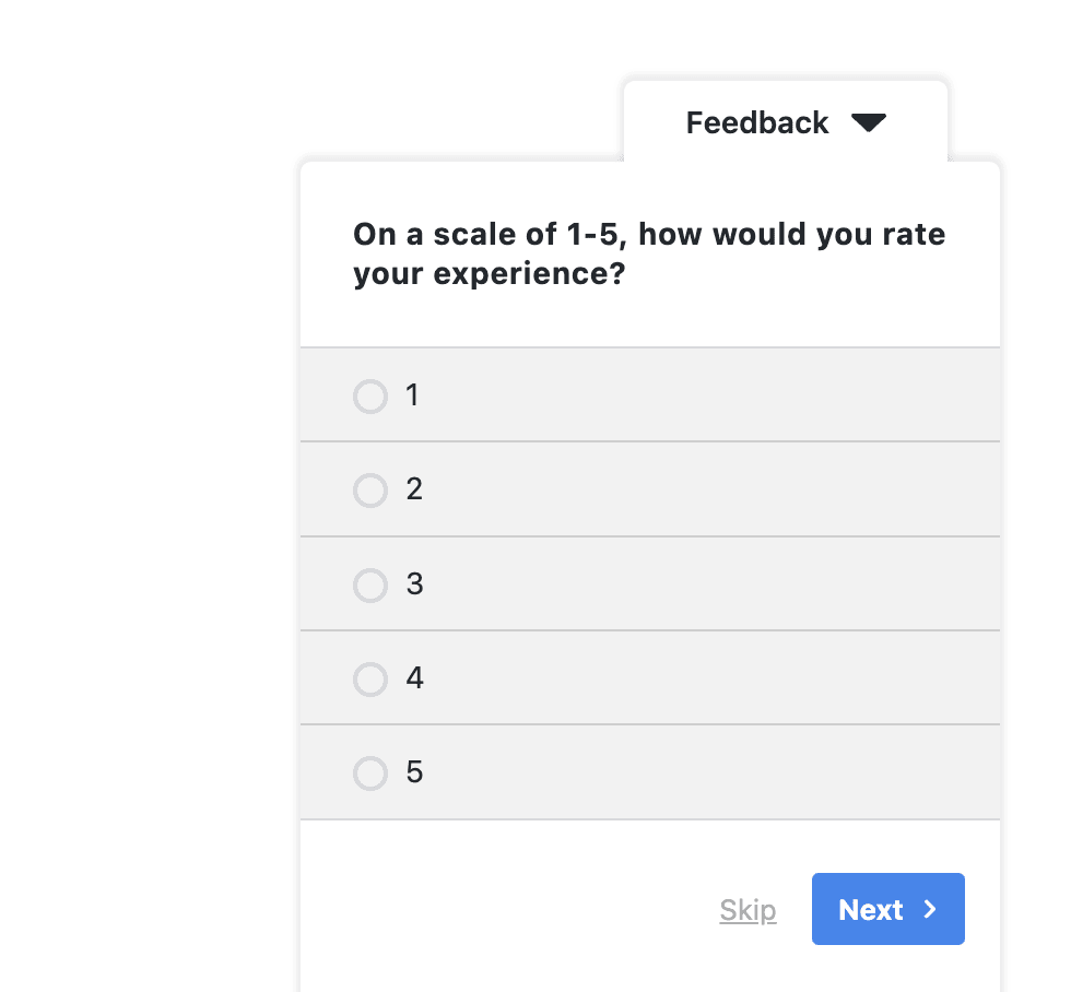 UF website experience feedback survey template