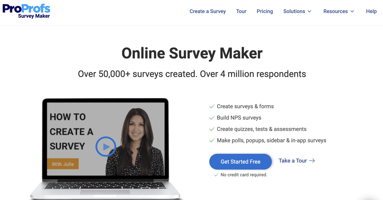 Best free online survey creator: ProProfs